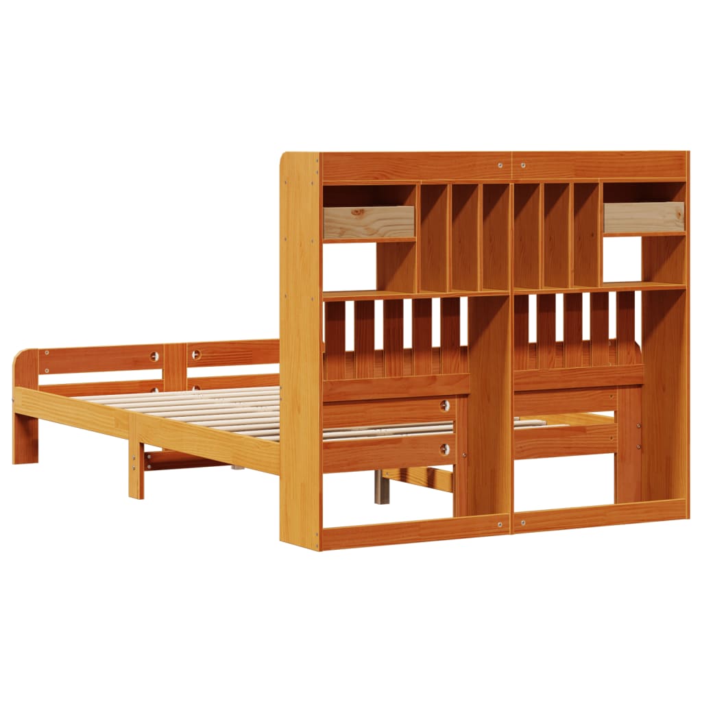 Cama com estante sem colchão 135x190 cm pinho maciço