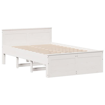 Cama com estante sem colchão 120x200 cm pinho maciço branco