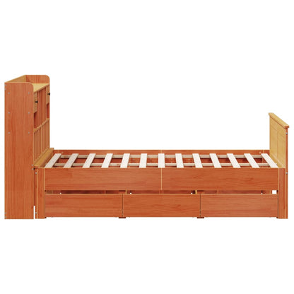 Cama com estante sem colchão 140x190 cm pinho maciço