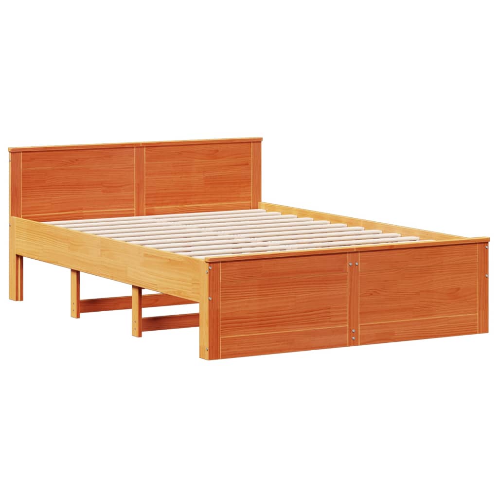 Cama com estante sem colchão 140x190 cm pinho maciço