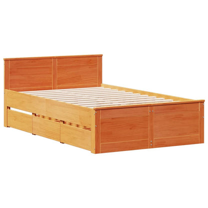 Cama com estante sem colchão 135x190 cm pinho maciço