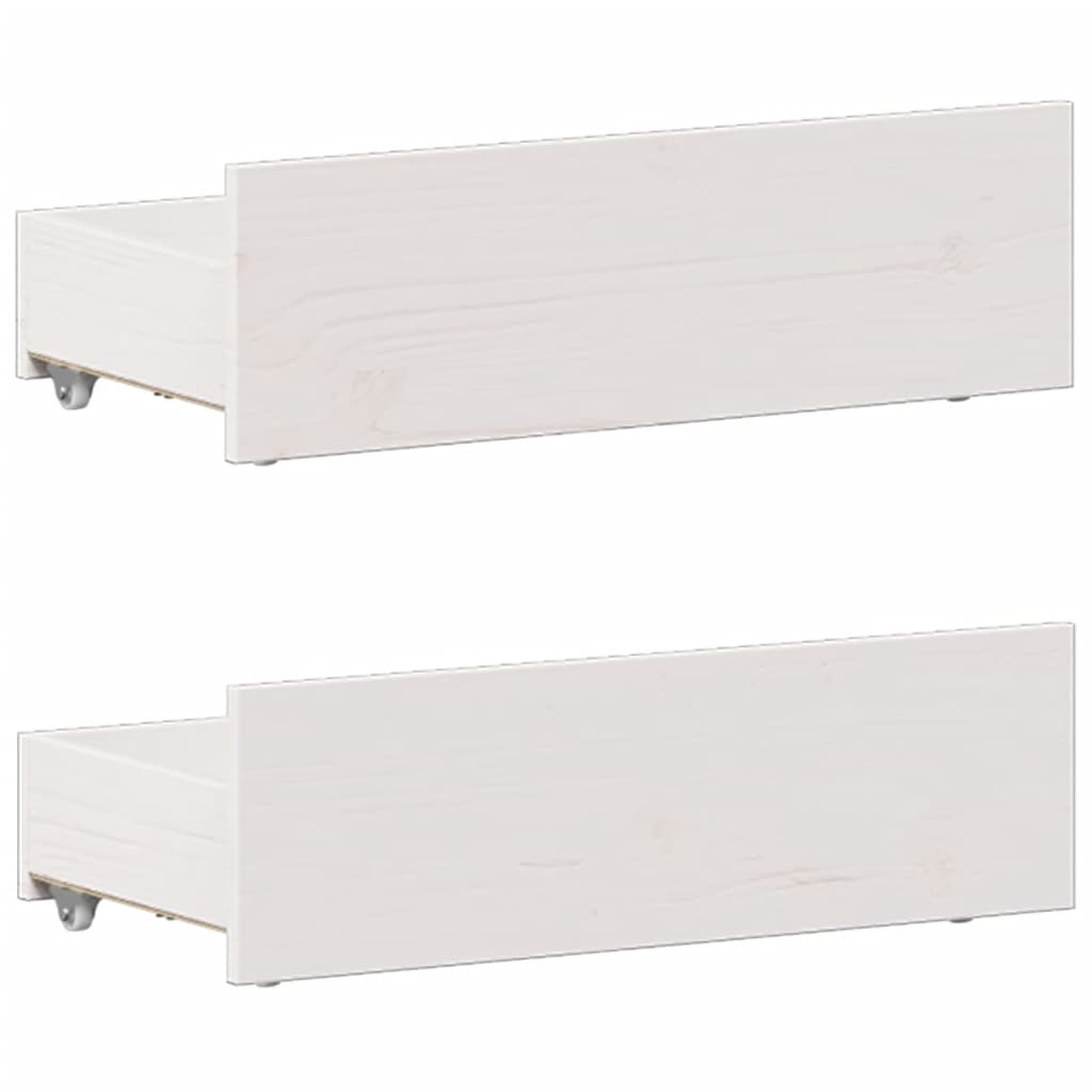 Cama com estante sem colchão 75x190 cm pinho maciço branco