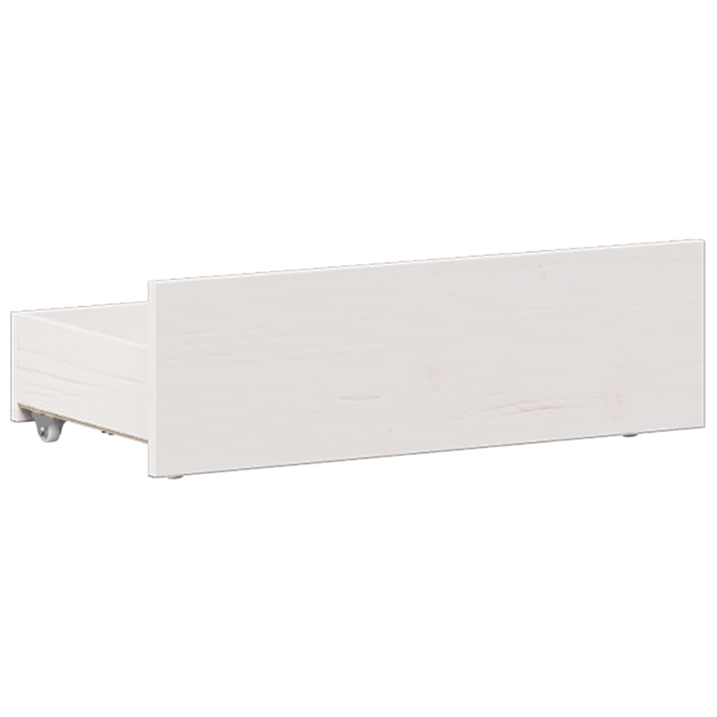 Cama com estante sem colchão 75x190 cm pinho maciço branco