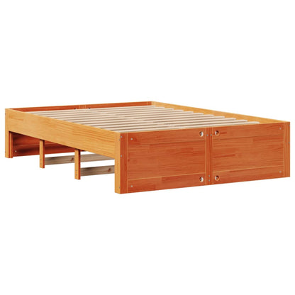 Cama com estante sem colchão 140x190 cm pinho maciço