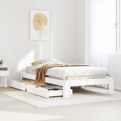 Cama sem colchão 75x190 cm madeira de pinho maciça branco