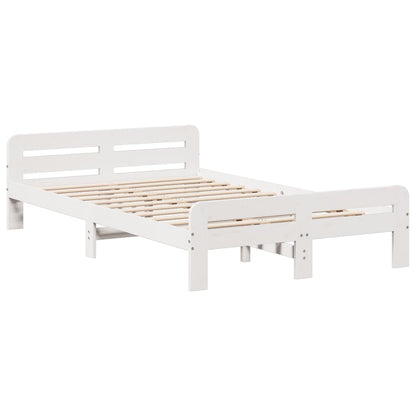 Cama sem colchão 120x190 cm madeira de pinho maciça branco