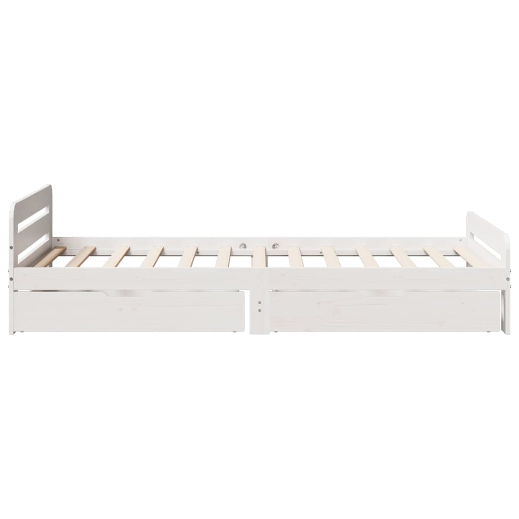 Cama sem colchão 75x190 cm madeira de pinho maciça branco