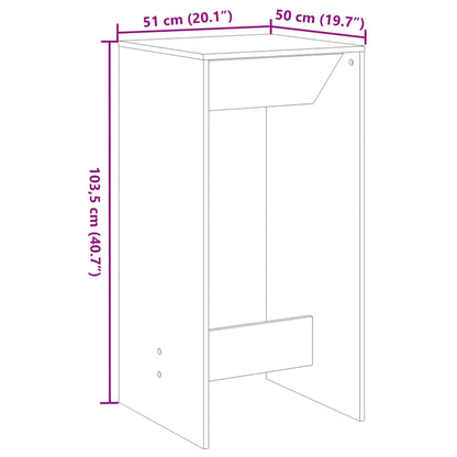 Mesa de bar 51x50x103,5 cm derivados de madeira branco