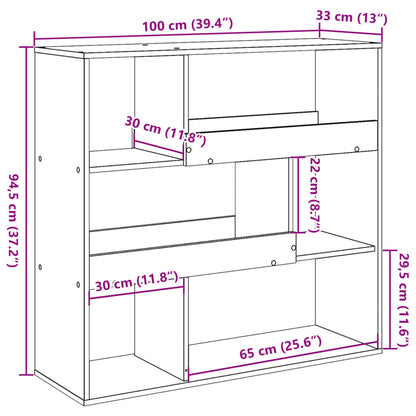 Estante/divisória 100x33x94,5 cm cor cinzento cimento