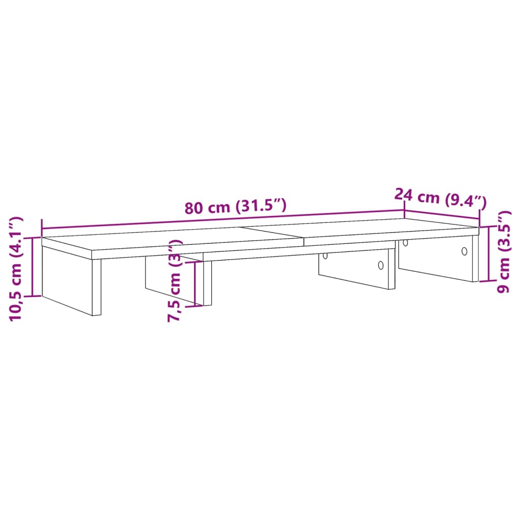 Suporte para monitor ajustável derivados de madeira preto