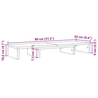 Suporte p/ monitor ajustável derivados madeira cinzento cimento