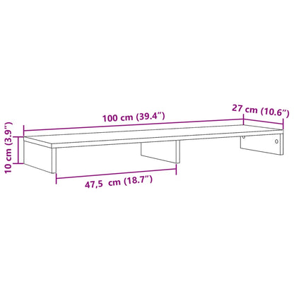 Suporte para monitor 100x27x10 cm derivados de madeira branco