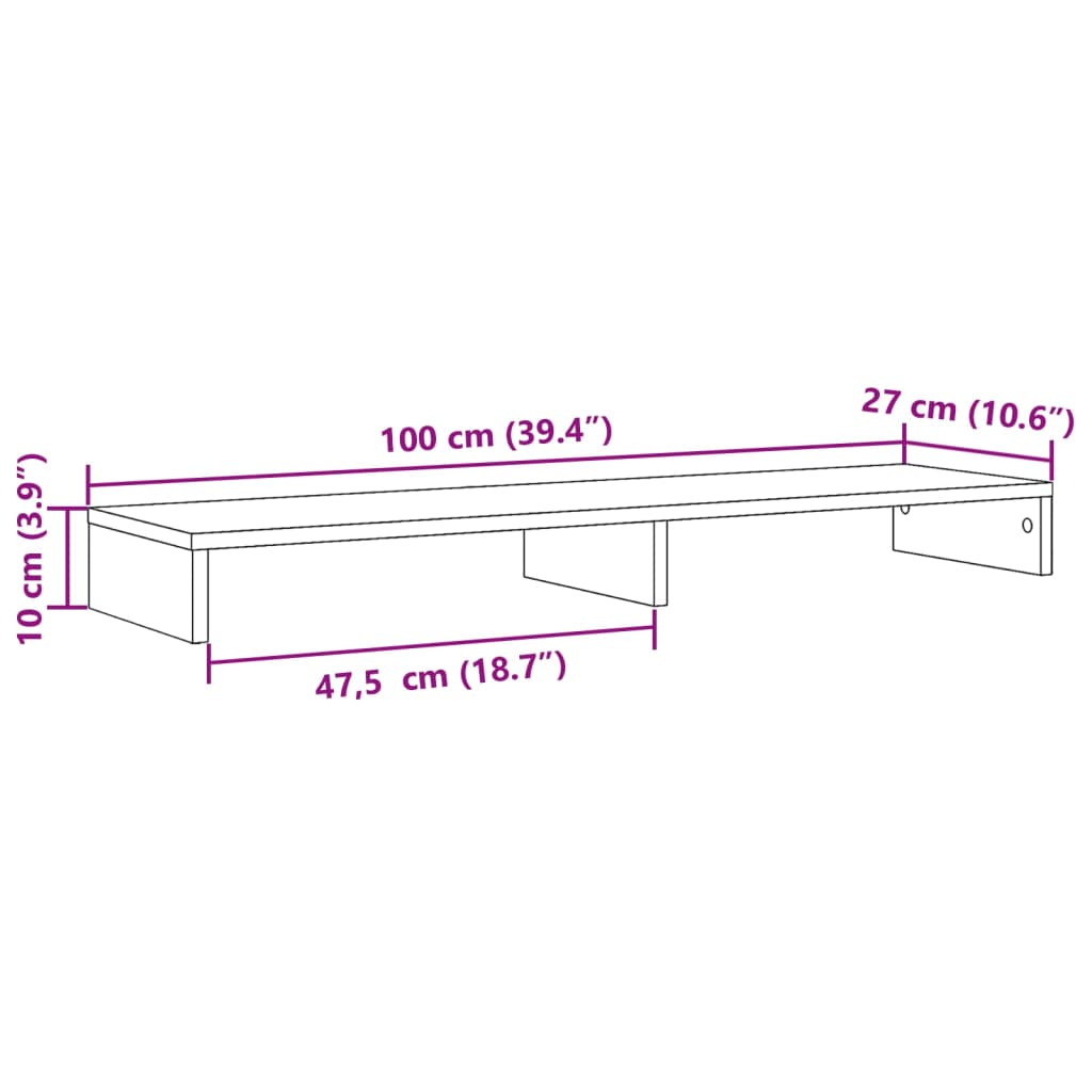 Suporte para monitor derivados de madeira carvalho sonoma