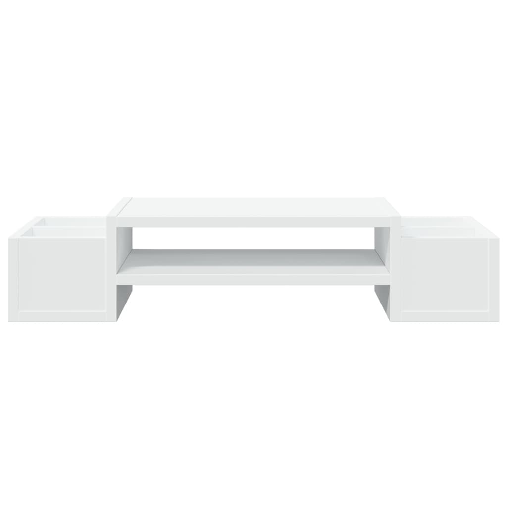 Suporte para monitor c/ arrumação derivados de madeira branco