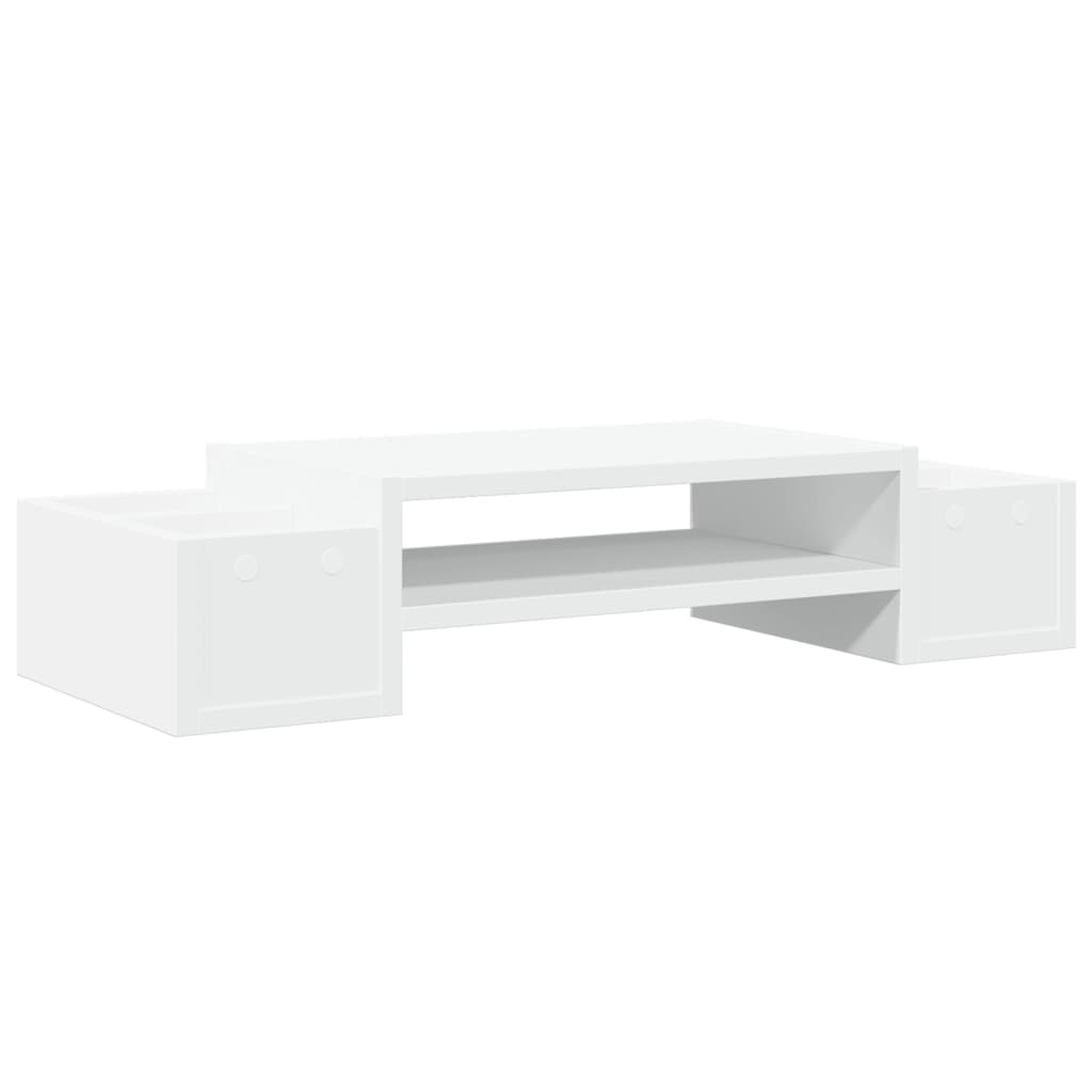 Suporte para monitor c/ arrumação derivados de madeira branco