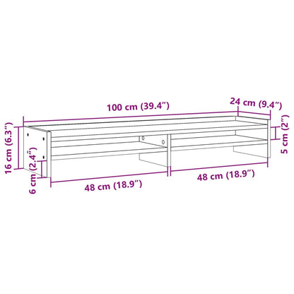 Suporte para monitor 100x24x16 cm derivados de madeira branco