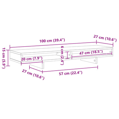 Suporte para monitor derivados de madeira carvalho sonoma