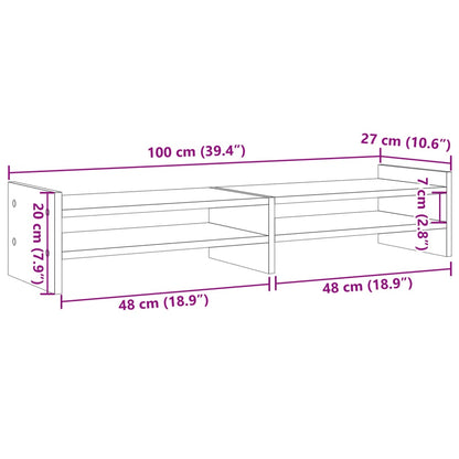 Suporte para monitor 100x27x20 cm derivados de madeira branco