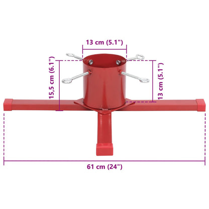 Suporte para árvore de Natal 61x61x15,5 cm vermelho