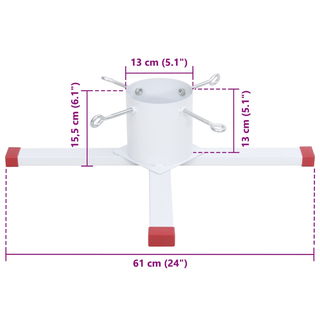 Suporte para árvore de Natal 61x61x15,5 cm branco