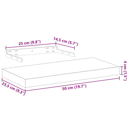 Prateleiras flutuantes 2 pcs 50x23,5x4 cm derivados de madeira