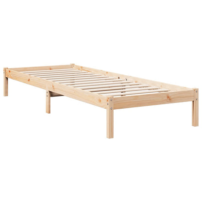 Cama extra longa sem colchão 80x210 cm madeira de pinho maciça