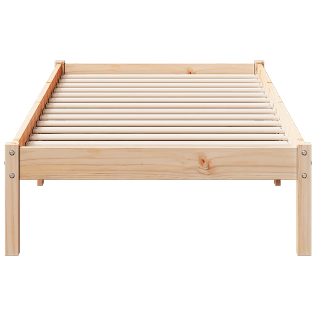 Cama extra longa sem colchão 80x210 cm madeira de pinho maciça