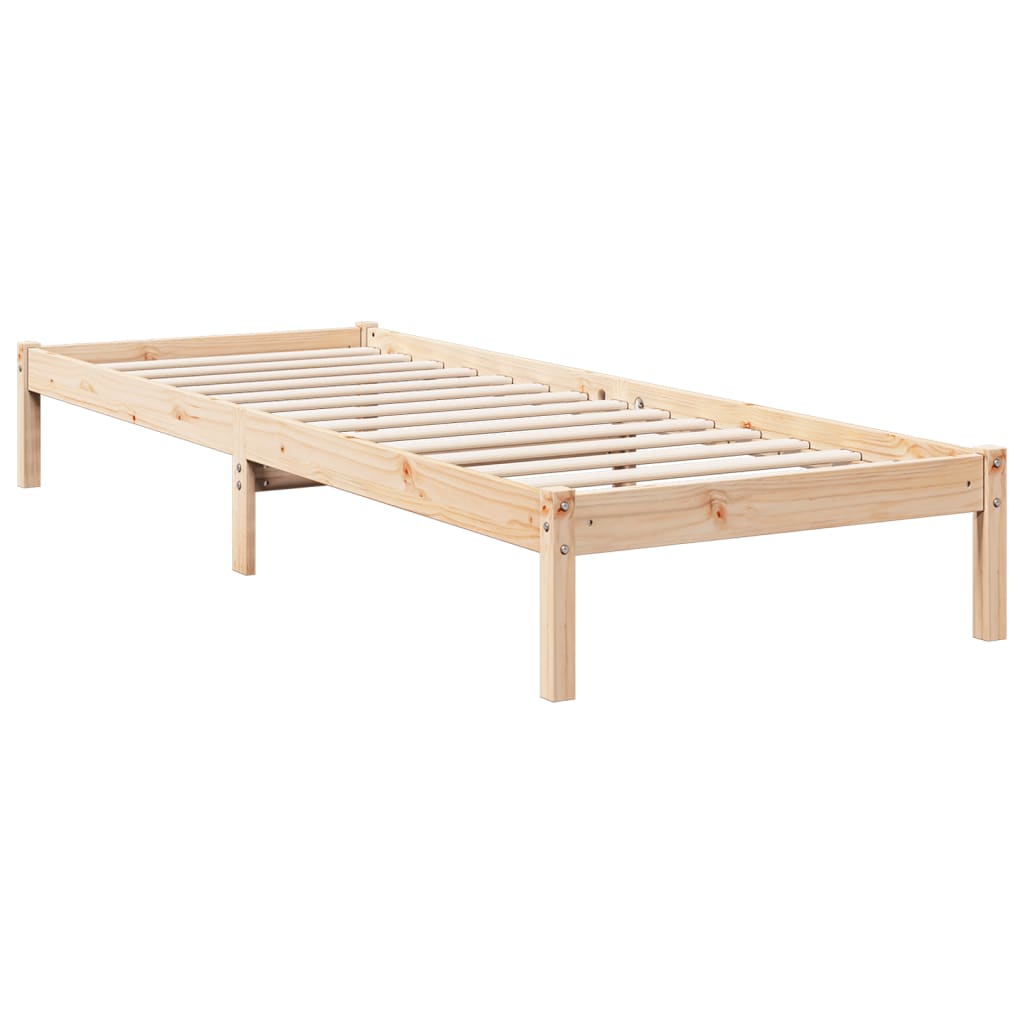 Cama extra longa sem colchão 80x210 cm madeira de pinho maciça