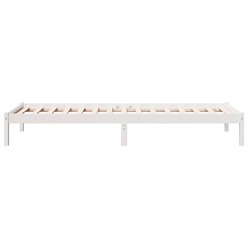 Cama extra longa sem colchão 80x210 cm pinho maciço branco