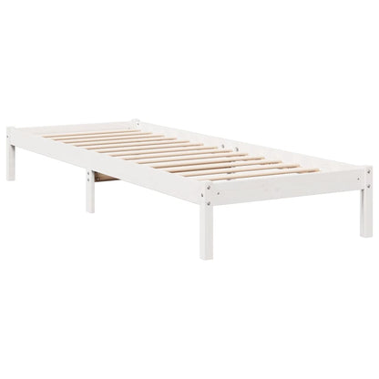 Cama extra longa sem colchão 80x210 cm pinho maciço branco