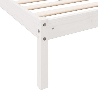 Cama extra longa sem colchão 80x210 cm pinho maciço branco