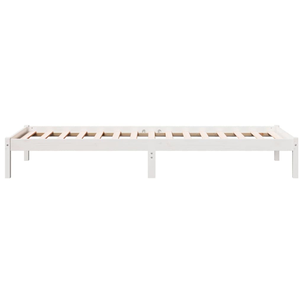 Cama extra longa sem colchão 90x210 cm pinho maciço branco