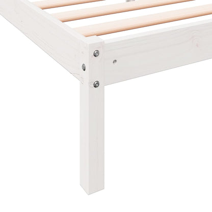 Cama extra longa sem colchão 90x210 cm pinho maciço branco