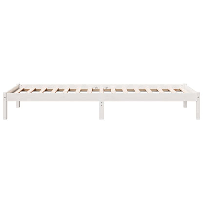 Cama extra longa sem colchão 100x210 cm pinho maciço branco