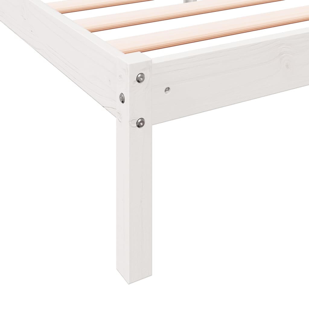 Cama extra longa sem colchão 100x210 cm pinho maciço branco