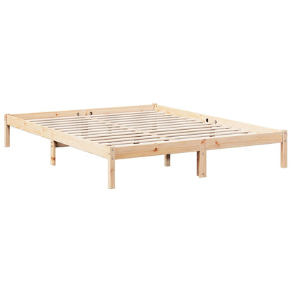 Cama extra longa sem colchão 140x210 cm madeira de pinho maciça