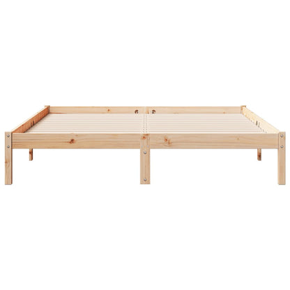 Cama extra longa sem colchão 140x210 cm madeira de pinho maciça