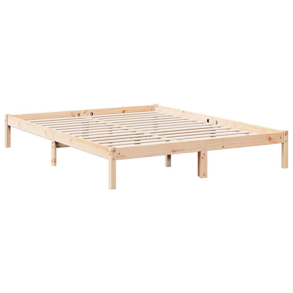 Cama extra longa sem colchão 140x210 cm madeira de pinho maciça