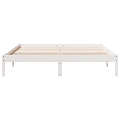 Cama extra longa sem colchão 140x210 cm pinho maciço branco