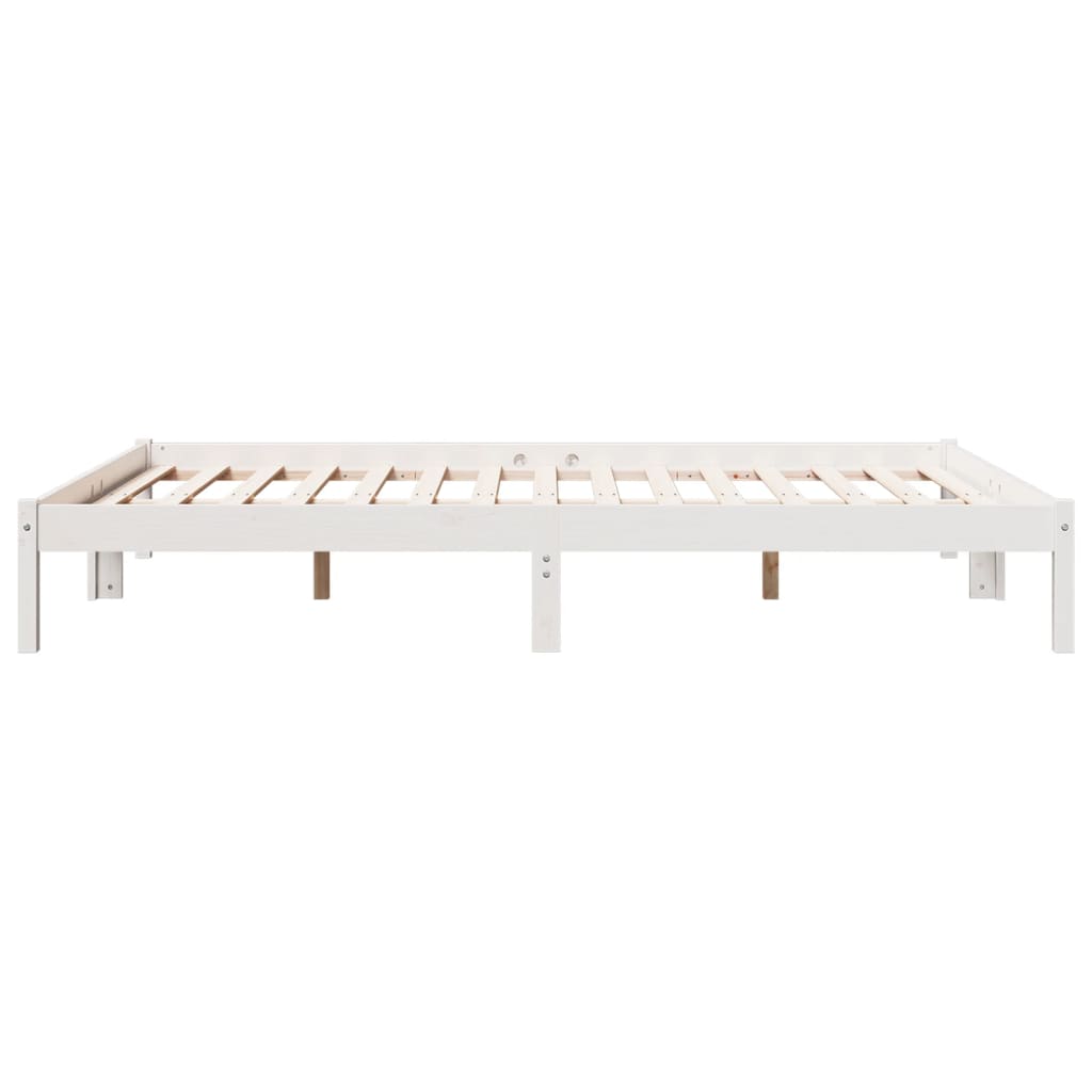 Cama extra longa sem colchão 140x210 cm pinho maciço branco