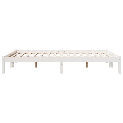 Cama extra longa sem colchão 140x210 cm pinho maciço branco