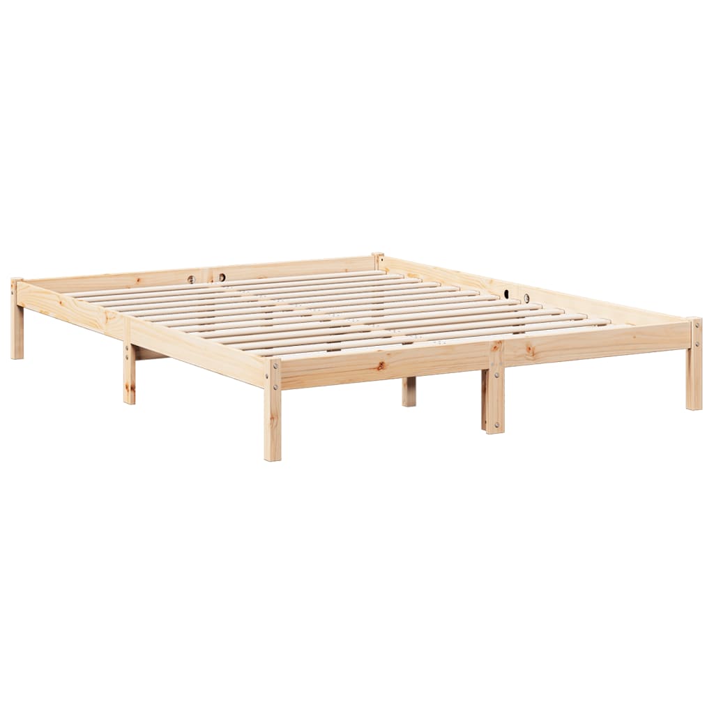 Cama extra longa sem colchão 160x210 cm madeira de pinho maciça