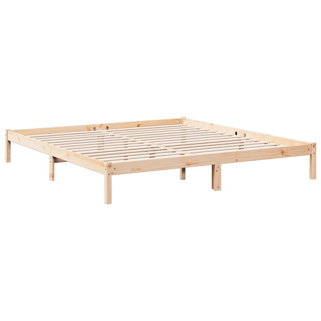 Cama extra longa sem colchão 180x210 cm madeira de pinho maciça