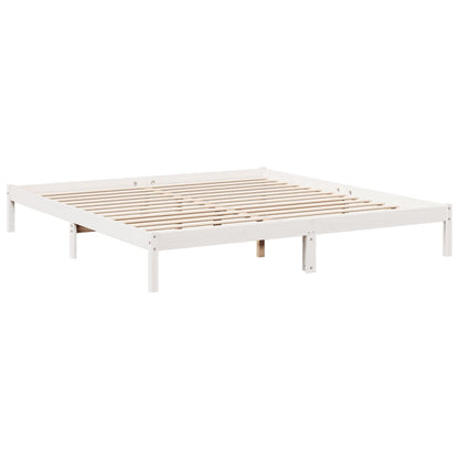 Cama extra longa sem colchão 180x210 cm pinho maciço branco