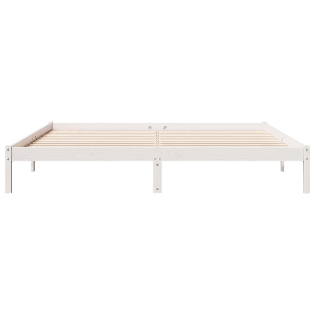 Cama extra longa sem colchão 180x210 cm pinho maciço branco