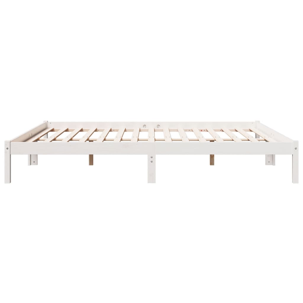 Cama extra longa sem colchão 180x210 cm pinho maciço branco