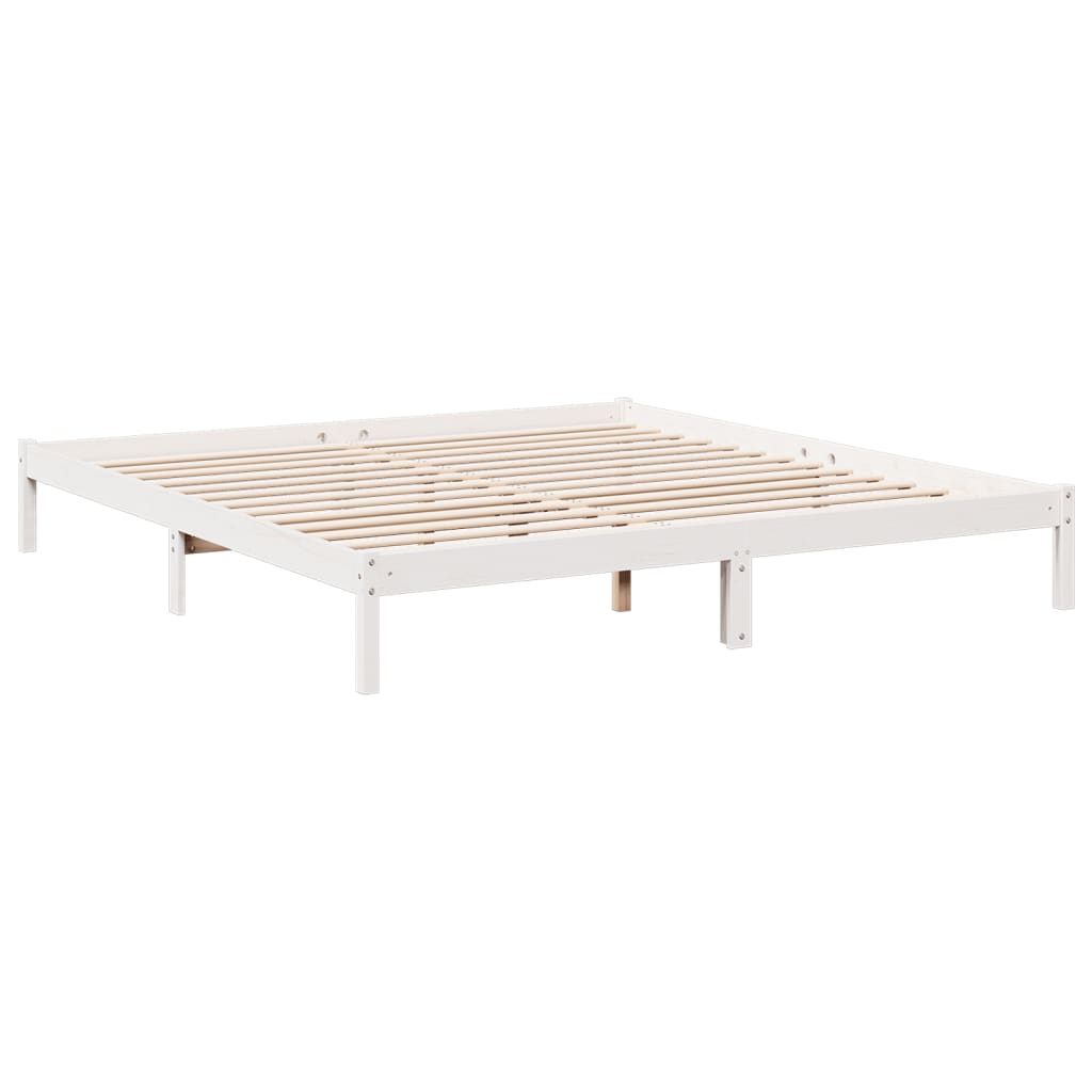 Cama extra longa sem colchão 180x210 cm pinho maciço branco