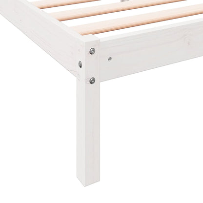 Cama extra longa sem colchão 180x210 cm pinho maciço branco