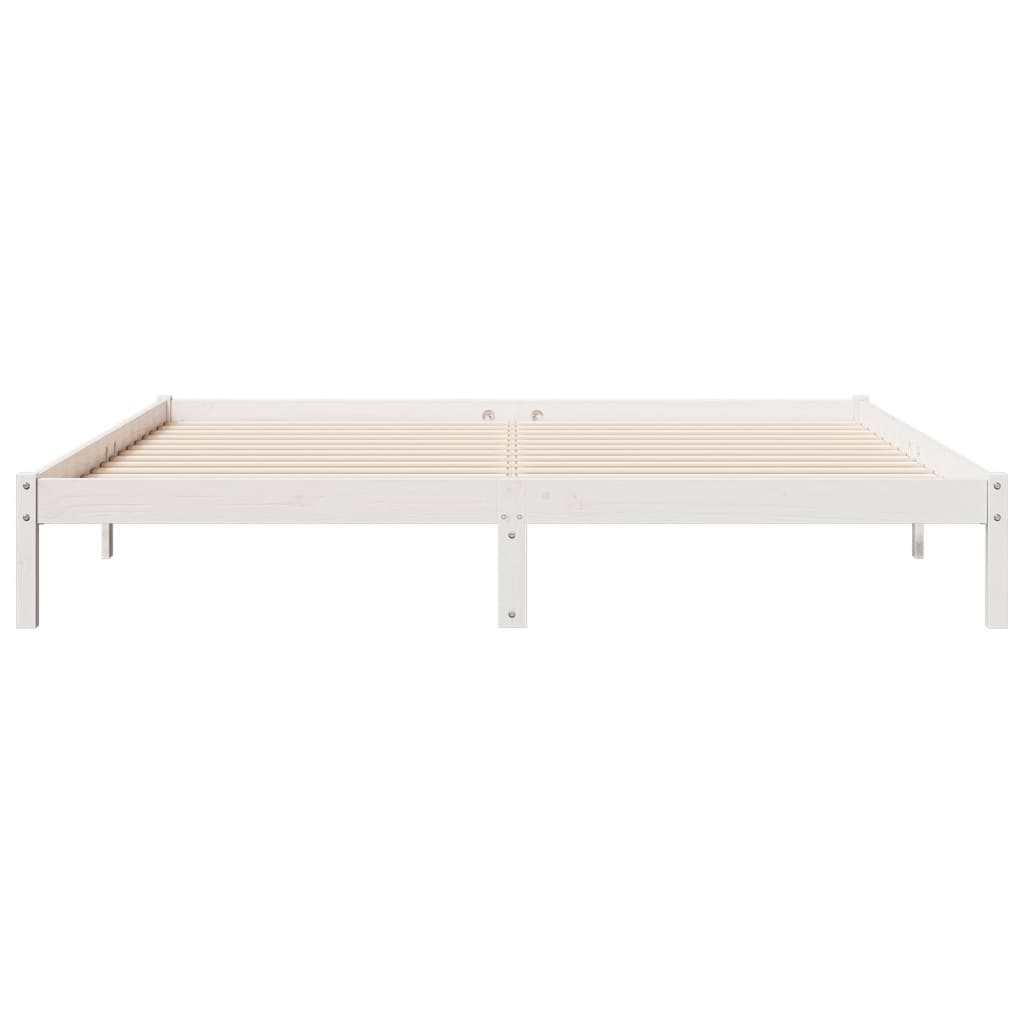 Cama extra longa sem colchão 200x210 cm pinho maciço branco