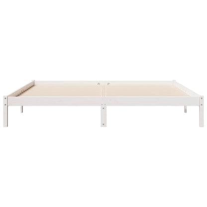 Cama extra longa sem colchão 200x210 cm pinho maciço branco